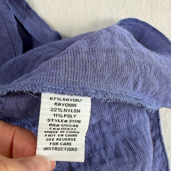 Habitat Womens Faux Layered Top Purple Size M Lagenlook Artsy Coastal Boho Boxy - Picture 6 of 7